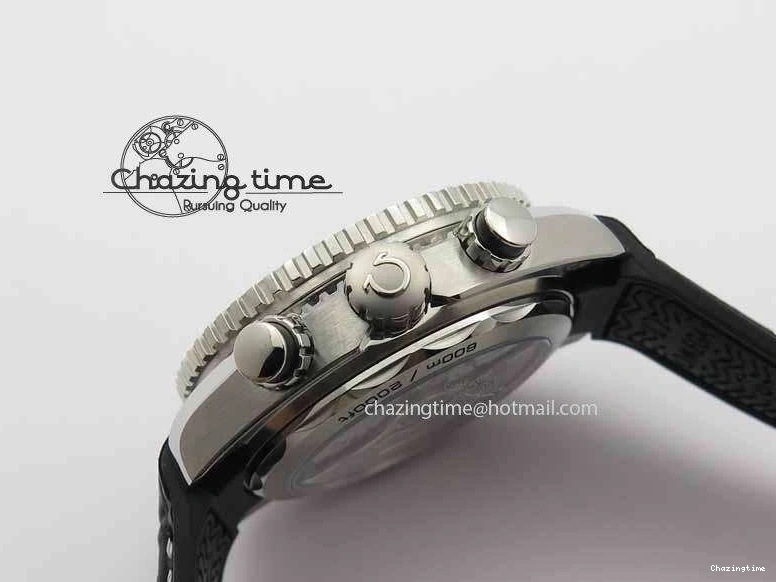 0217 Tailored Planet Ocean Master Chronometer SS OM 1:1 Best Edition Black Dial On Leather Strap A 8173